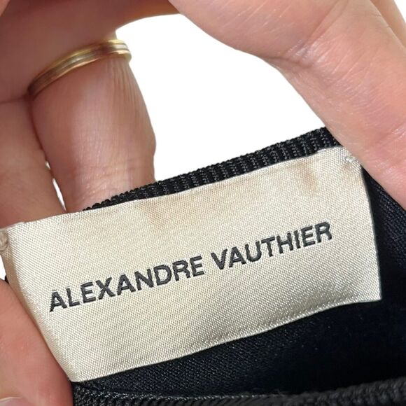 ALEXANDRE VAUTHIER Off Shoulder Midi Dress Women’s Size Medium Black Bodycon - Picture 10 of 11